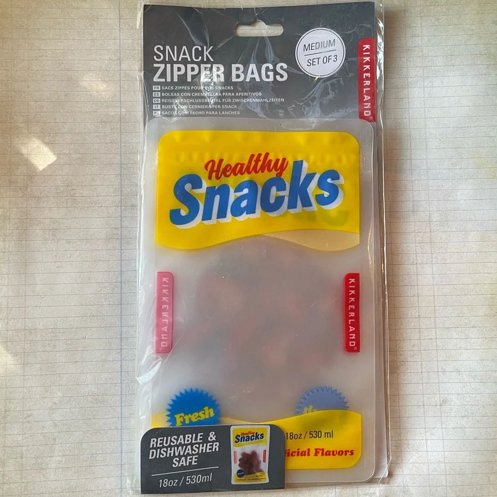 Kikkerland Reusable Snack Zipper Bags